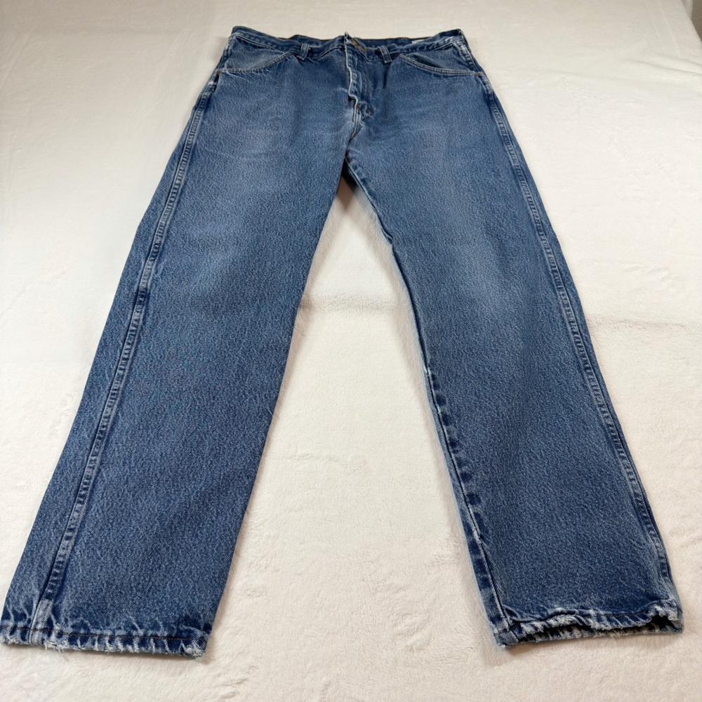 Rustler Regular Fit Denim Jeans Mens 36x32 Blue Medium Wash Good 87619PW‎